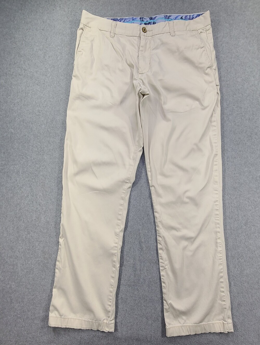Tommy Bahama Boracay Chino Pants Men 34x32 Off White Flat Front Straight Casual